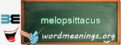 WordMeaning blackboard for melopsittacus